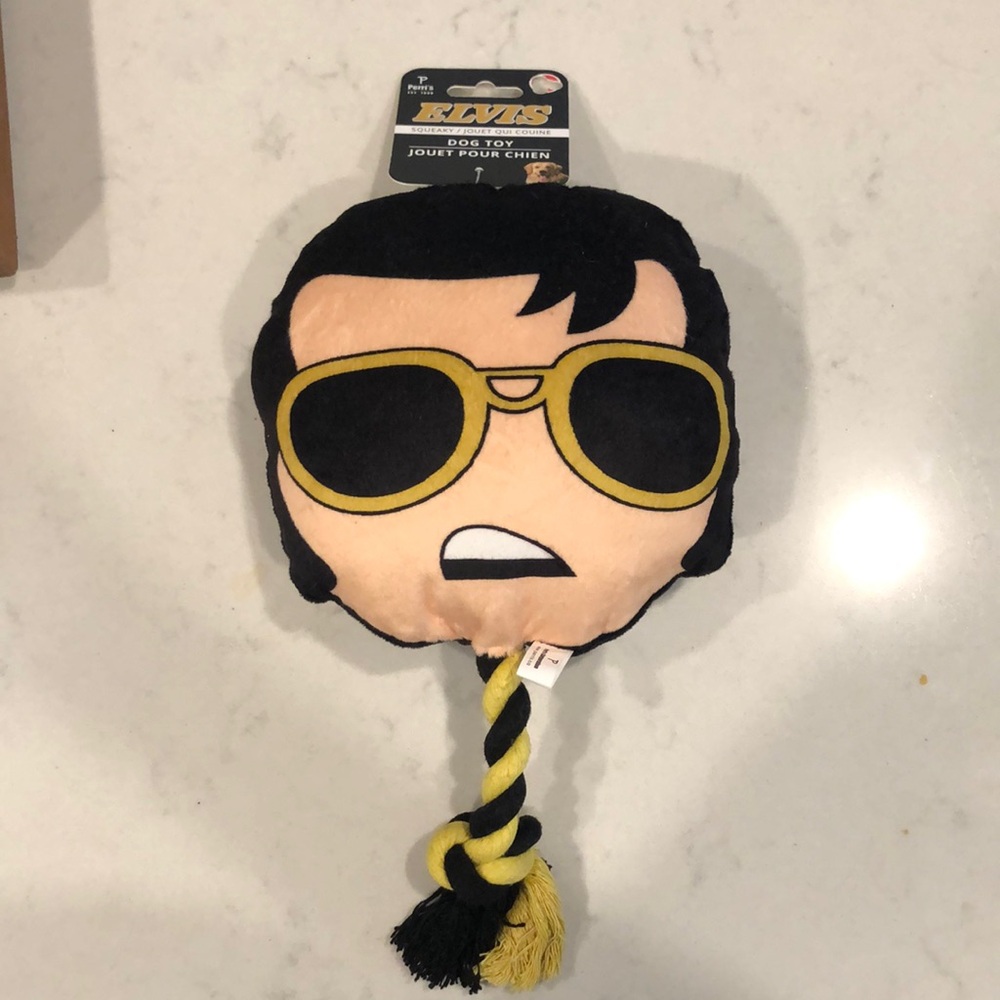 ELVIS Black and Yellow Dog Toy with Tassels